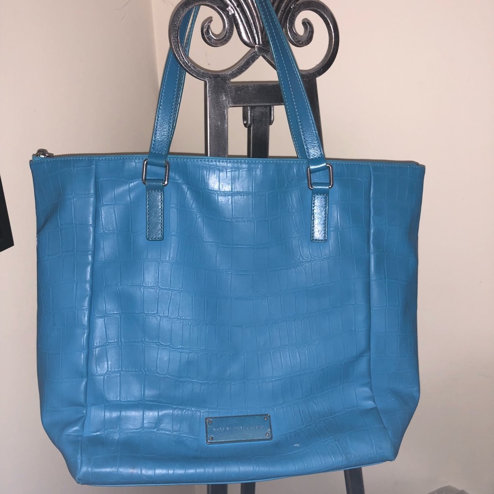 Marc Jacobs Take me Croc embossed blue tote bag